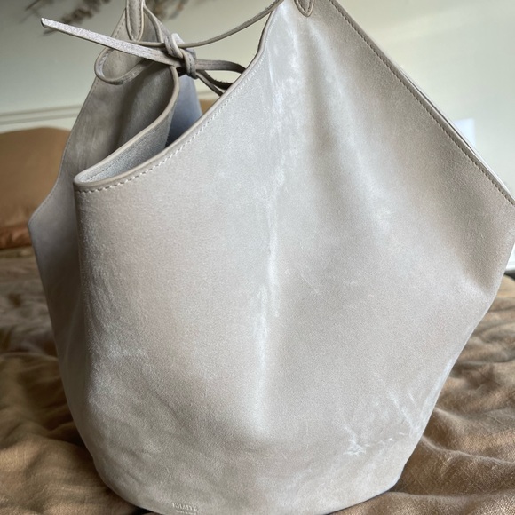 KHAITE Medium Lotus Tote in Grey Suede - Picture 7 of 16